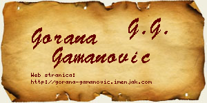 Gorana Gamanović vizit kartica
